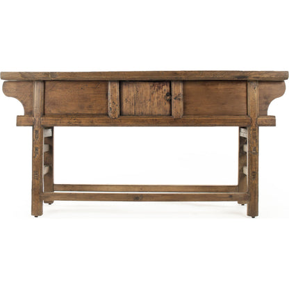 Antique Noodle Table by Zentique in distressed stain and wood. Made from unique in a cottage & farmhouse style.