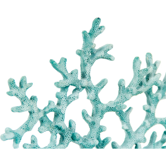 Blue Coral by Zentique in distressed aqua blue and polyresin. Made from polyresin in a coastal style.