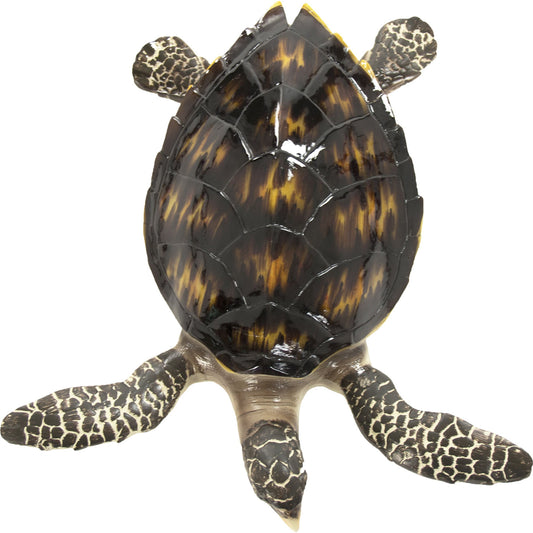 Sea Turtle Sculpture by Zentique in black, cream and resin. Made from resin in a coastal style.