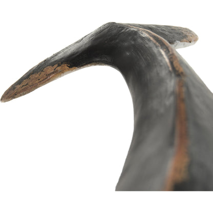 Whale Sculpture by Zentique in distressed black and resin. Made from resin in a coastal style.