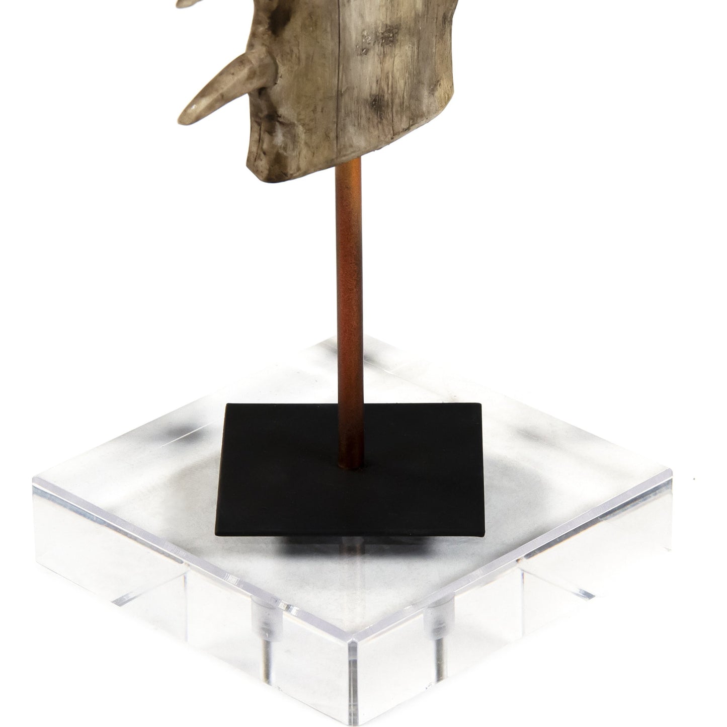 003 SR-900402 | Closeup | Sawtooth on Acrylic Stand by Zentique in distressed brown and resin, metal, acrylic. Made from resin, metal, acrylic in a coastal style.