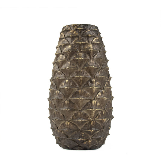 Pineapple Vase by Zentique in distressed bronze and resin. Made from resin in a eclectic & global style.
