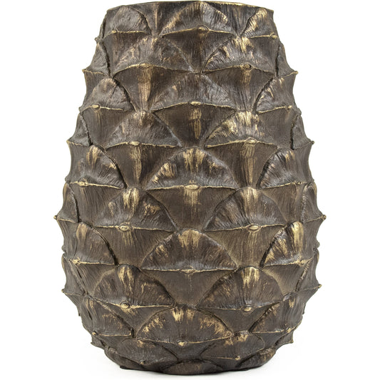 Pineapple Vase by Zentique in distressed bronze and resin. Made from resin in a eclectic & global style.