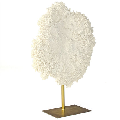 White Coral on Gold Base by Zentique in off-white, distressed gold and resin, metal. Made from resin, metal in a coastal style.