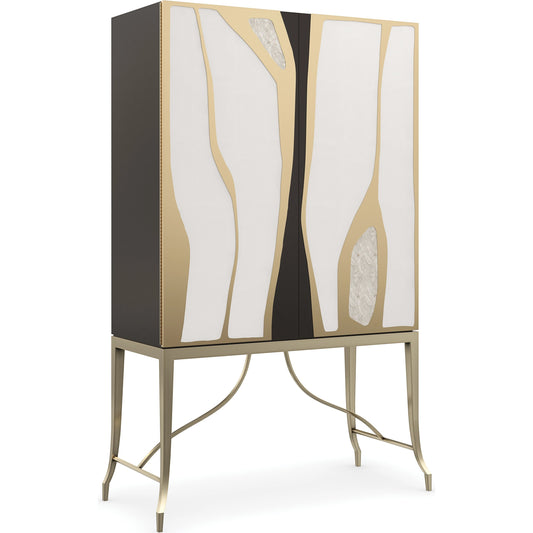 Uptown by Caracole in shagreen, gold, mirrored and chocolate truffle, brushed gold, café latte, ombre warm silverleaf. Made from birch, metal, maple in a modern style.