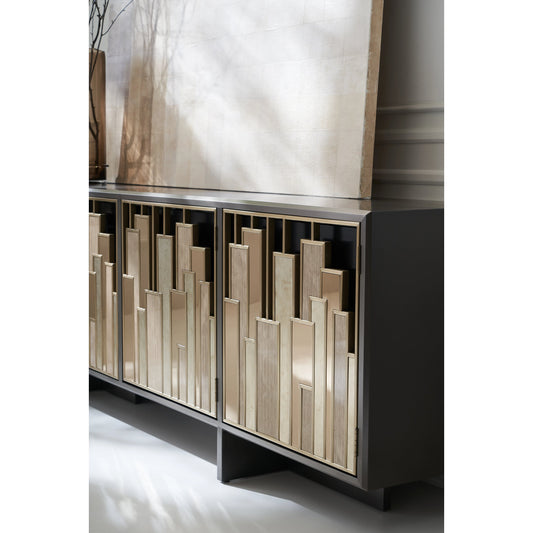 Midtown by Caracole in natural and brushed gold, brushed tungsten, dusty silver, mirrored bronze. Made from metal in a modern style.