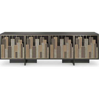 Midtown by Caracole in natural and brushed gold, brushed tungsten, dusty silver, mirrored bronze. Made from metal in a modern style.