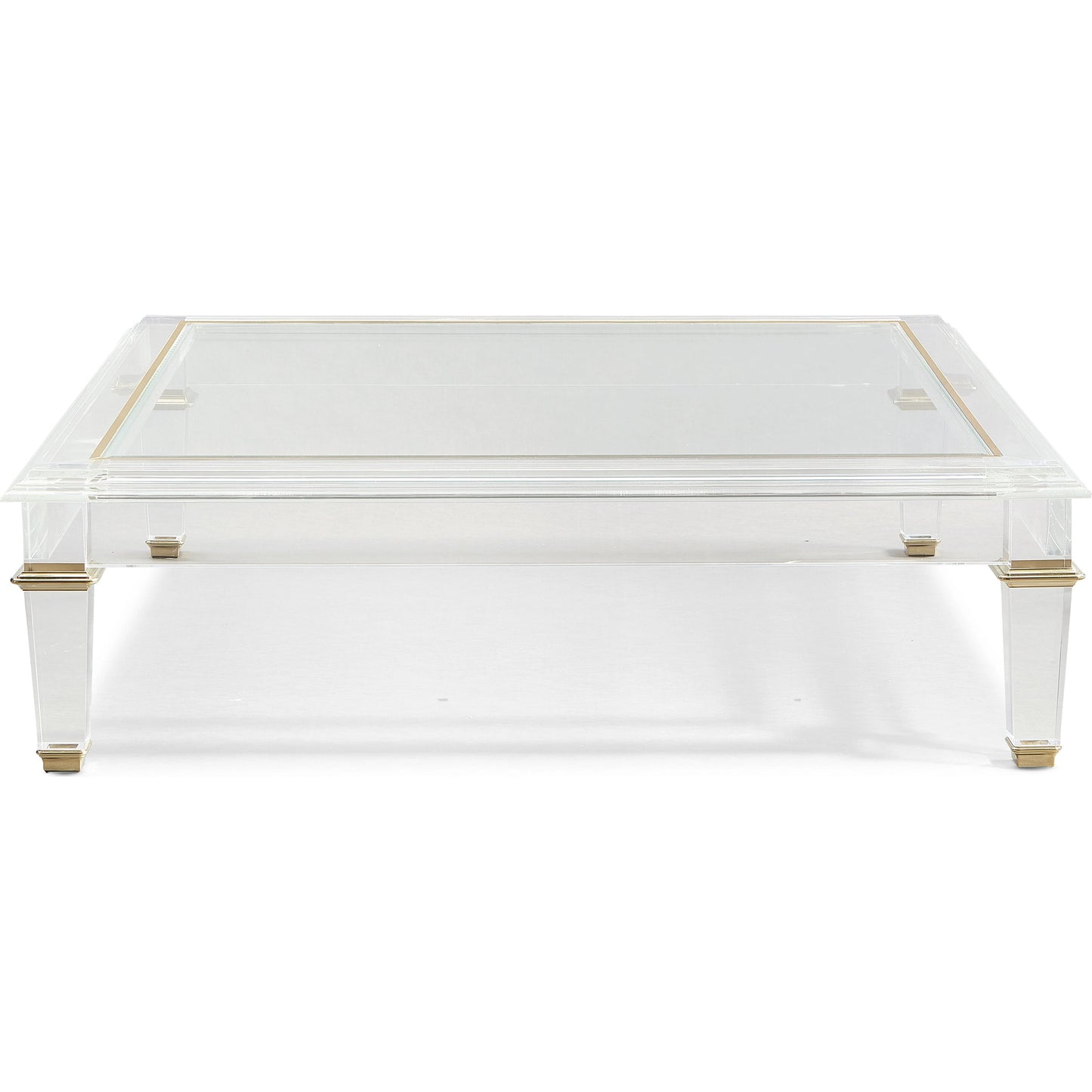 002 SI-1955933 | Additional Silo | Pierre Cocktail Table by Caracole in acrylic and majestic gold. Made from acrylic, brass in a modern style.