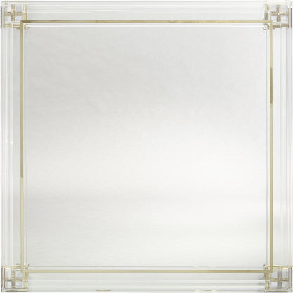Pierre Cocktail Table by Caracole in acrylic and majestic gold. Made from acrylic, brass in a modern style.