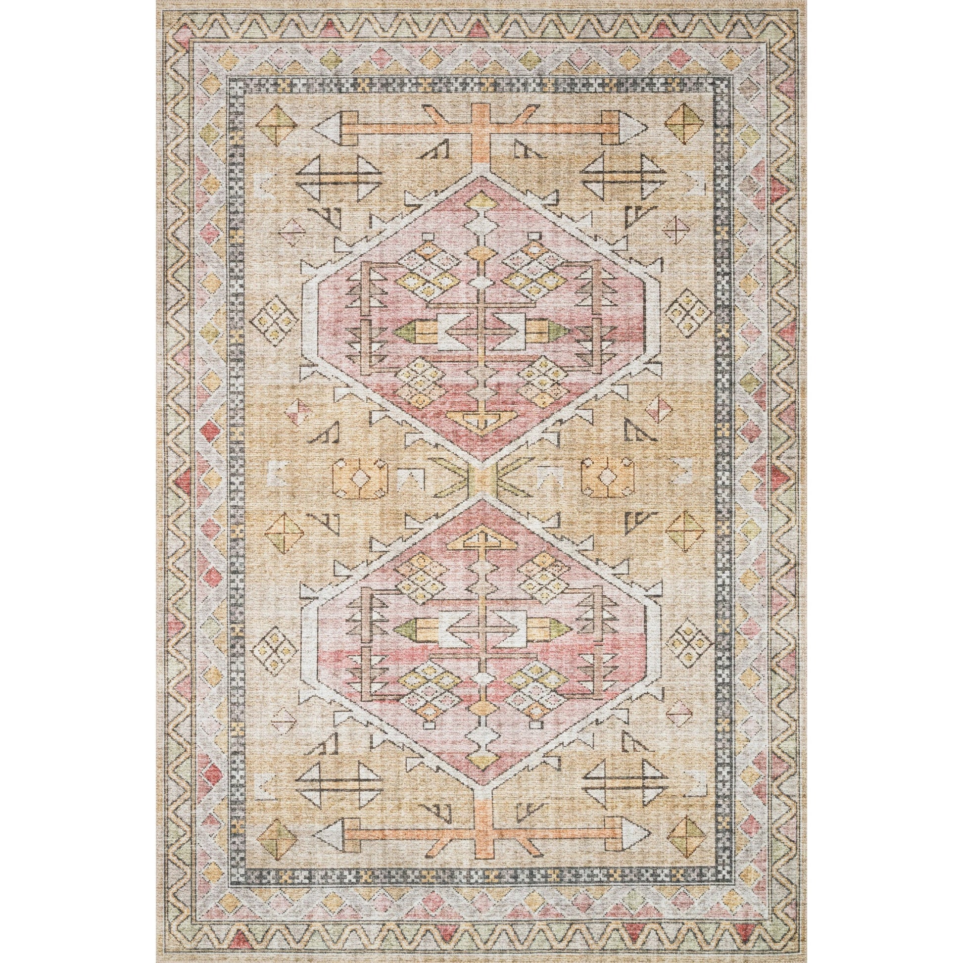 Skye SKY-04 Rug by Loloi II in gold, blush. Made from 100% polyeste