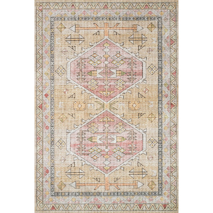 Skye SKY-04 Rug by Loloi II in gold, blush. Made from 100% polyeste