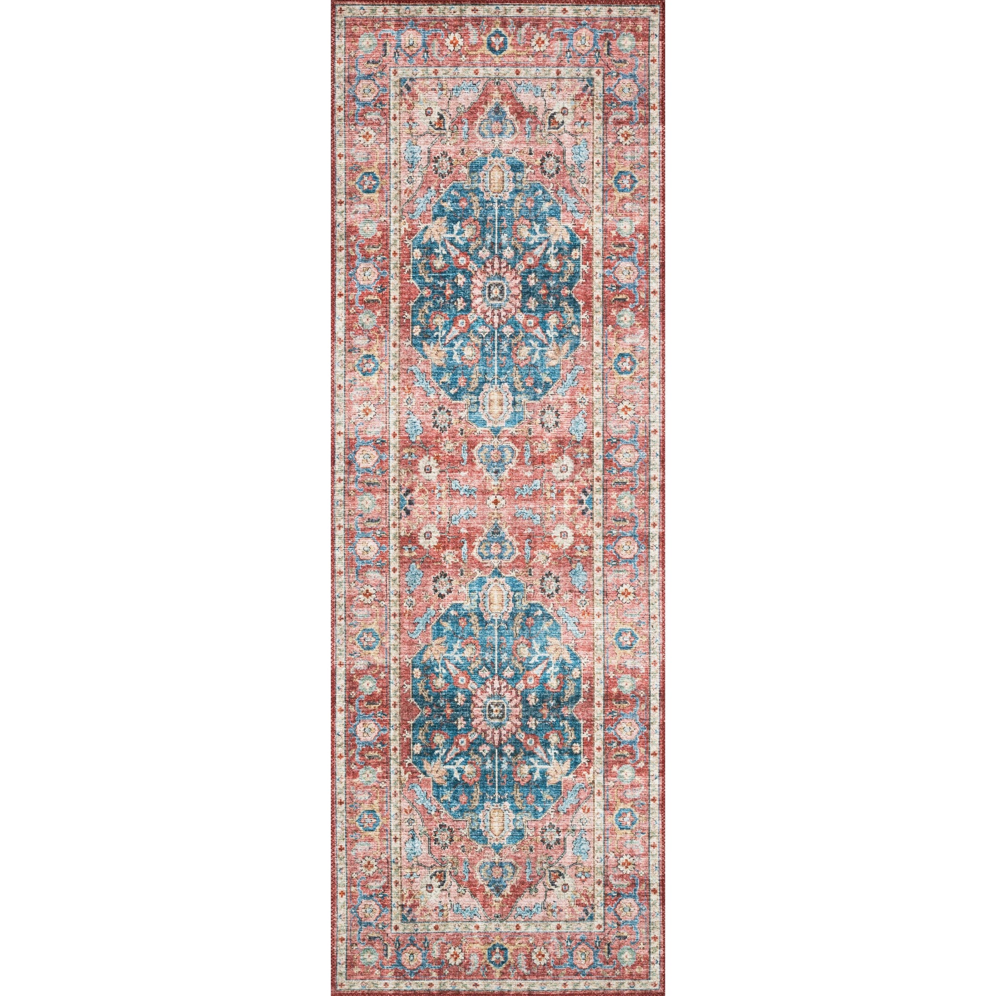 Skye SKY-05 Rug by Loloi II in brick, ocean. Made from 100% poly