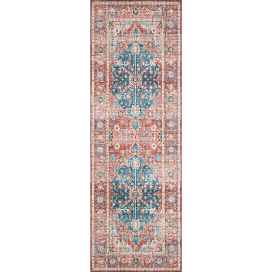 Skye SKY-05 Rug by Loloi in brick, ocean. Made from 100% polyester in a traditional style.