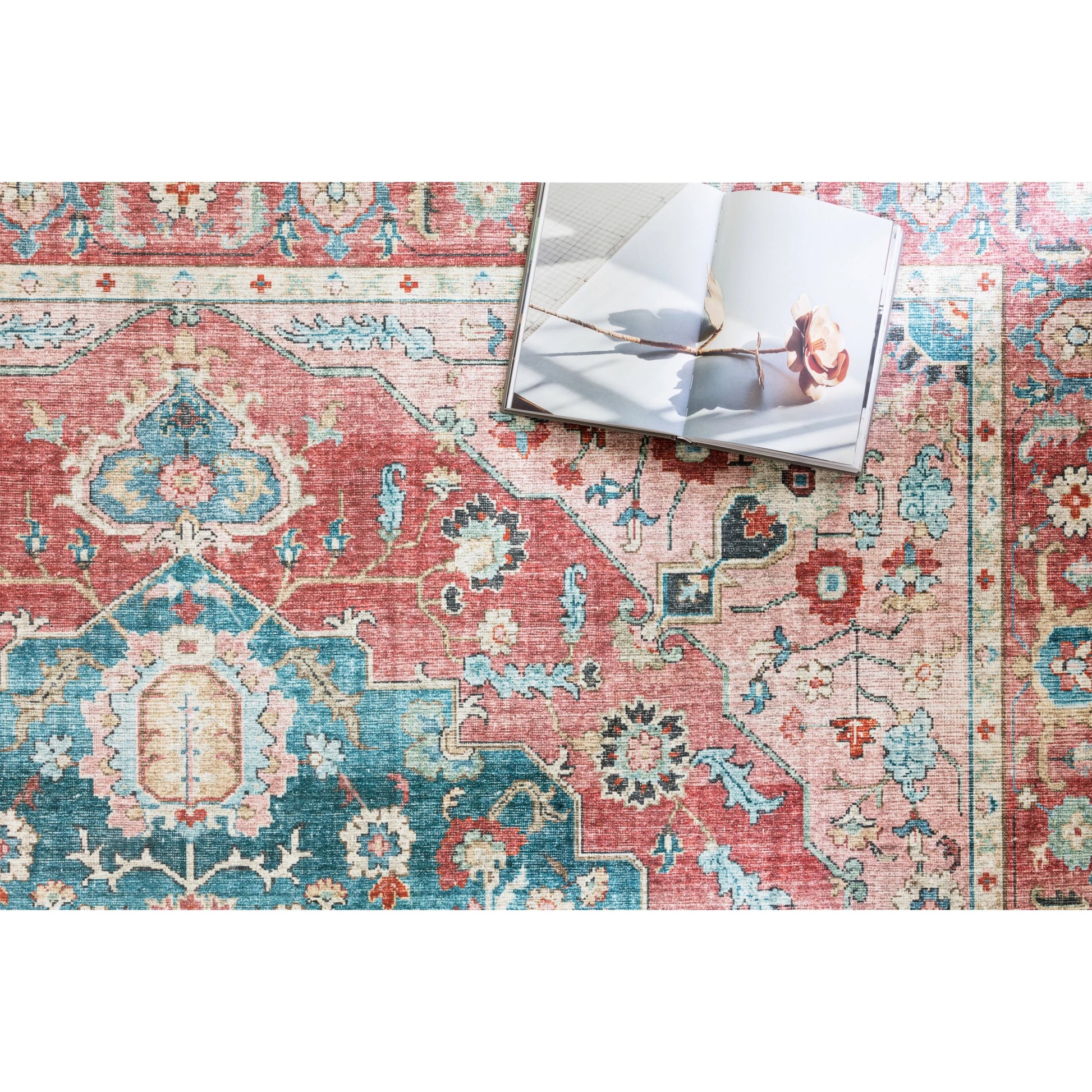 Skye SKY-05 Rug by Loloi in brick, ocean. Made from 100% polyester in a traditional style.