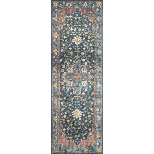 Skye SKY-08 Rug by Loloi in denim, brick. Made from 100% polyester in a traditional style.