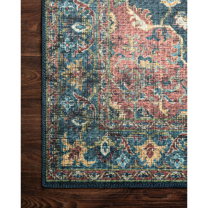 Skye SKY-08 Rug by Loloi II in denim, brick. Made from 100% polyester in a traditional style.