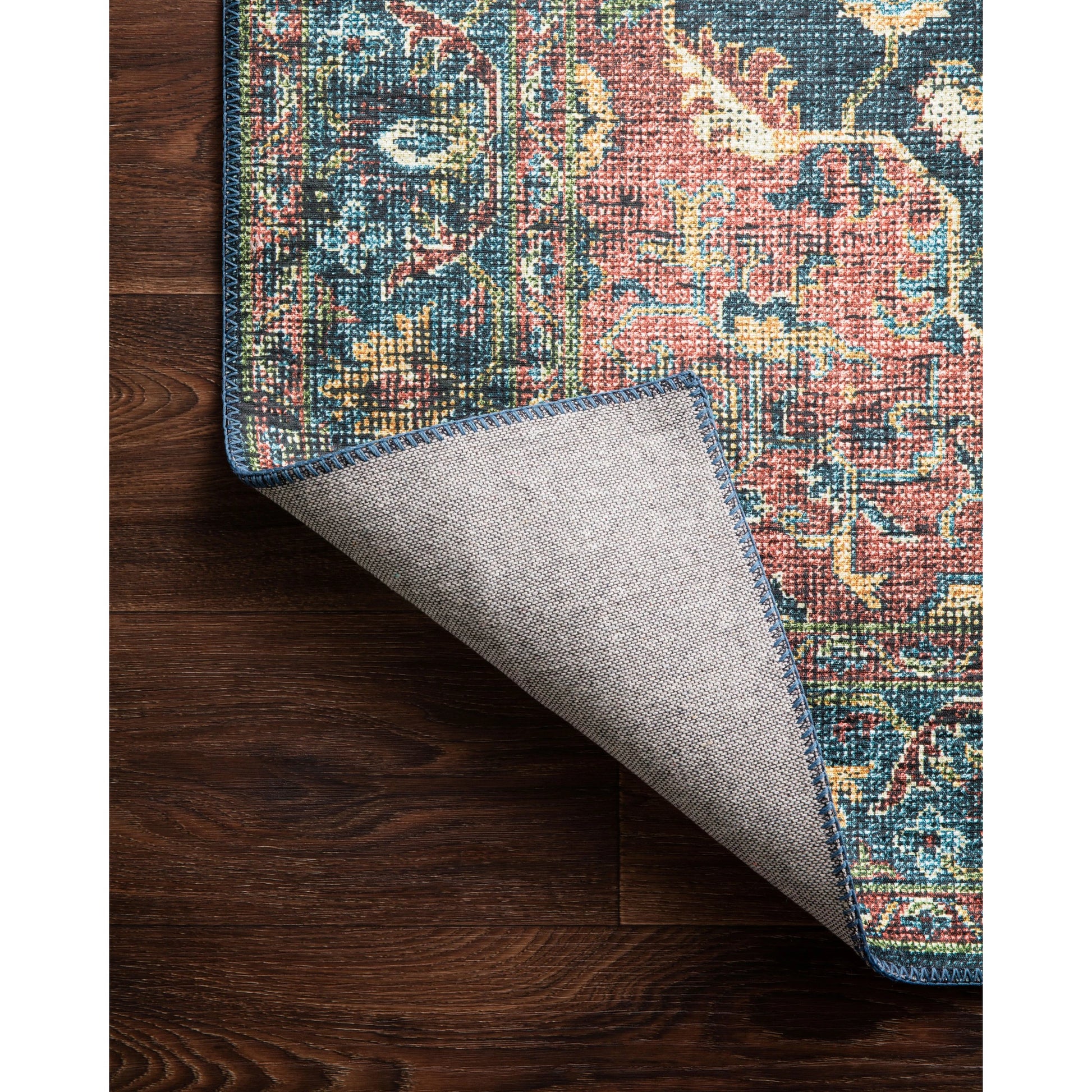 Skye SKY-08 Rug by Loloi II in denim, brick. Made from 100% polyester in a traditional style.