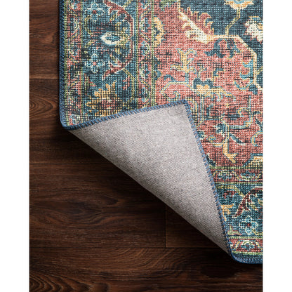 Skye SKY-08 Rug by Loloi II in denim, brick. Made from 100% polyester in a traditional style.