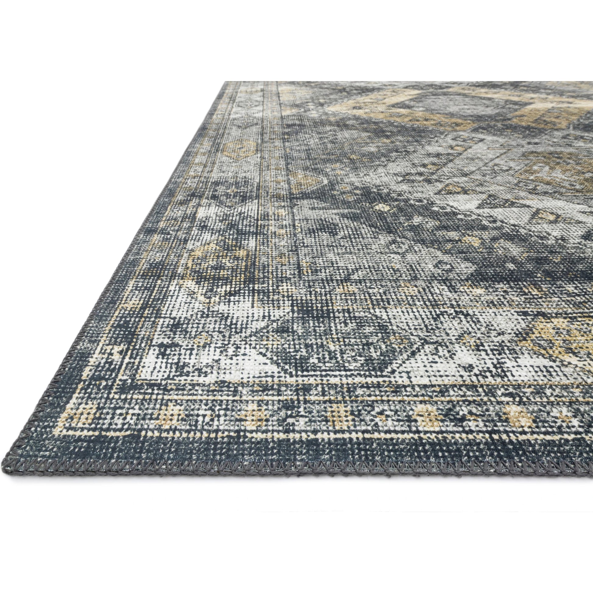 Skye SKY-09 Rug by Loloi II in graphite, silver. Made from 100% polyester in a rustic style.