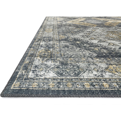 Skye SKY-09 Rug by Loloi II in graphite, silver. Made from 100% polyester in a rustic style.