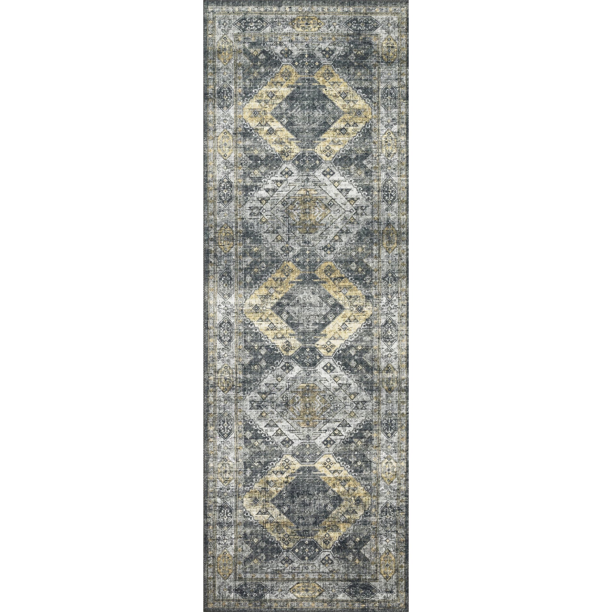 Skye SKY-09 Rug by Loloi II in graphite, silver. Made from 100% polyester in a rustic