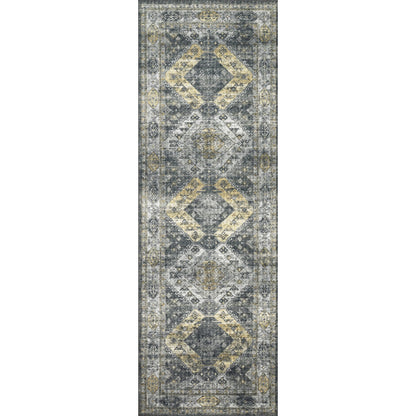Skye SKY-09 Rug by Loloi II in graphite, silver. Made from 100% polyester in a rustic