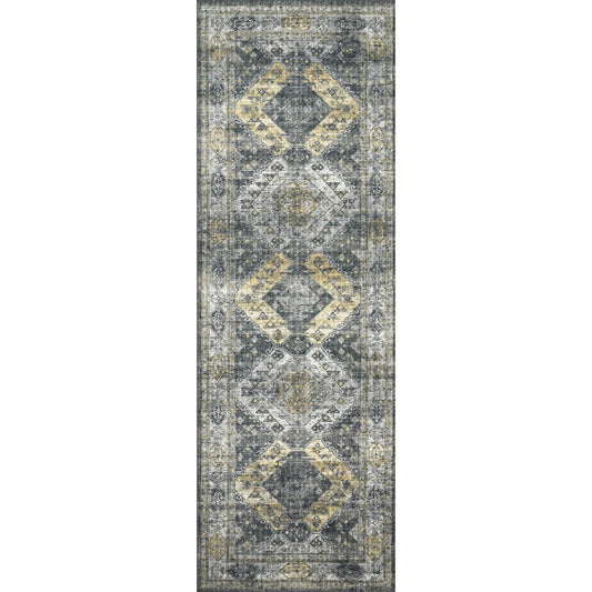 Skye SKY-09 Rug by Loloi in graphite, silver. Made from 100% polyester in a rustic style.