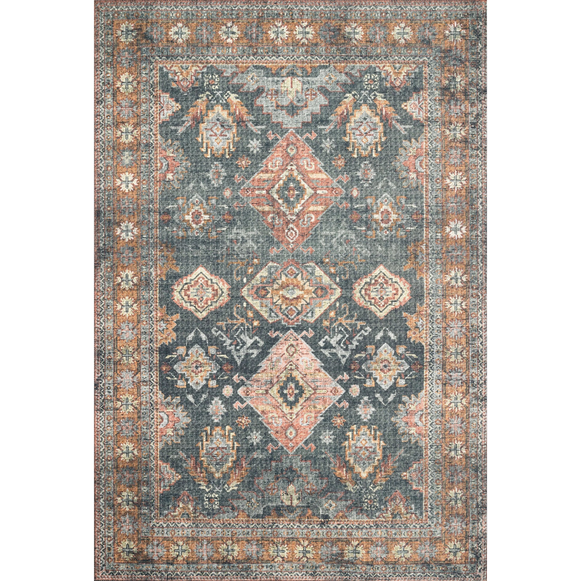 Skye SKY-10 Rug by Loloi II in sea, rust. Made from 100% polyester in a traditional styl