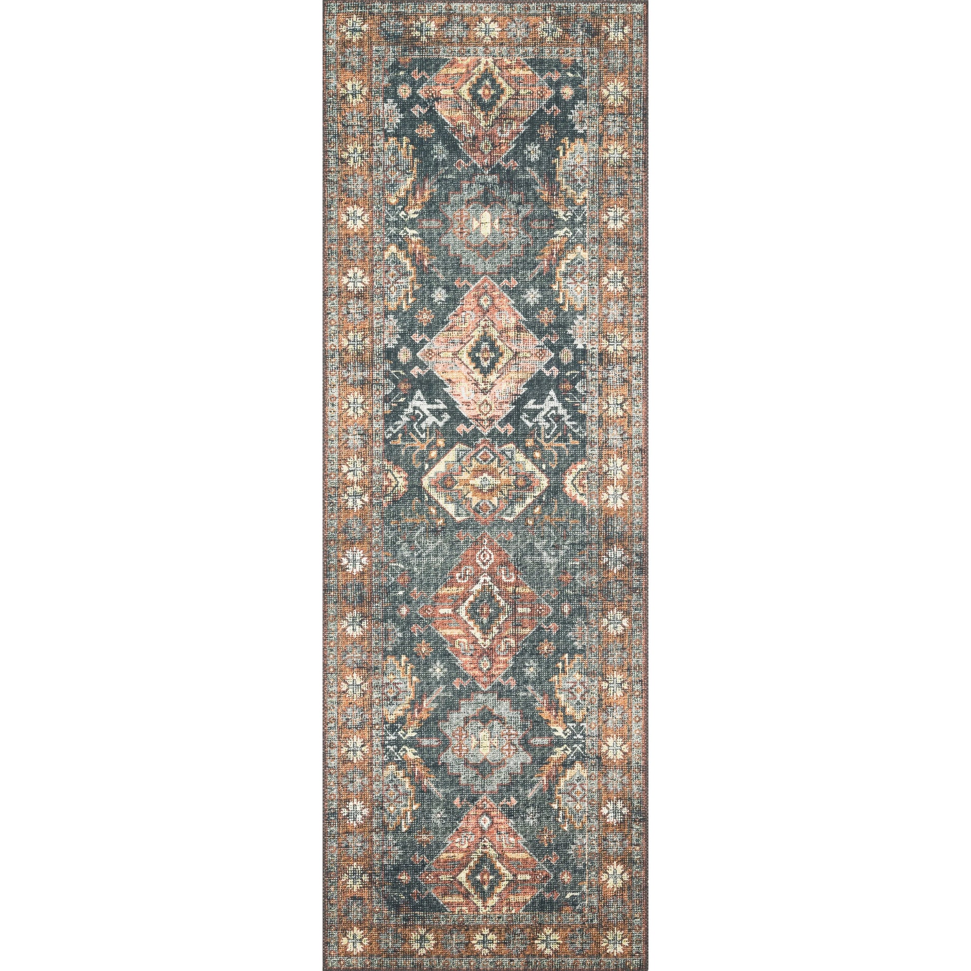 Skye SKY-10 Rug by Loloi II in sea, rust. Made from 100% polyester in a traditional s
