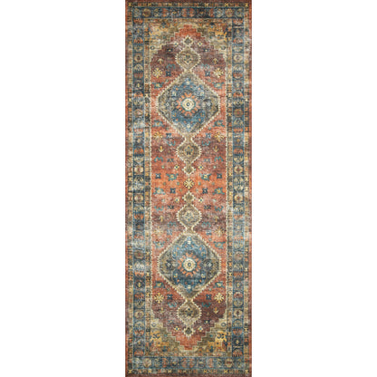 Skye SKY-11 Rug by Loloi II in rust, blue. Made from 100% polyester in a eclectic & g