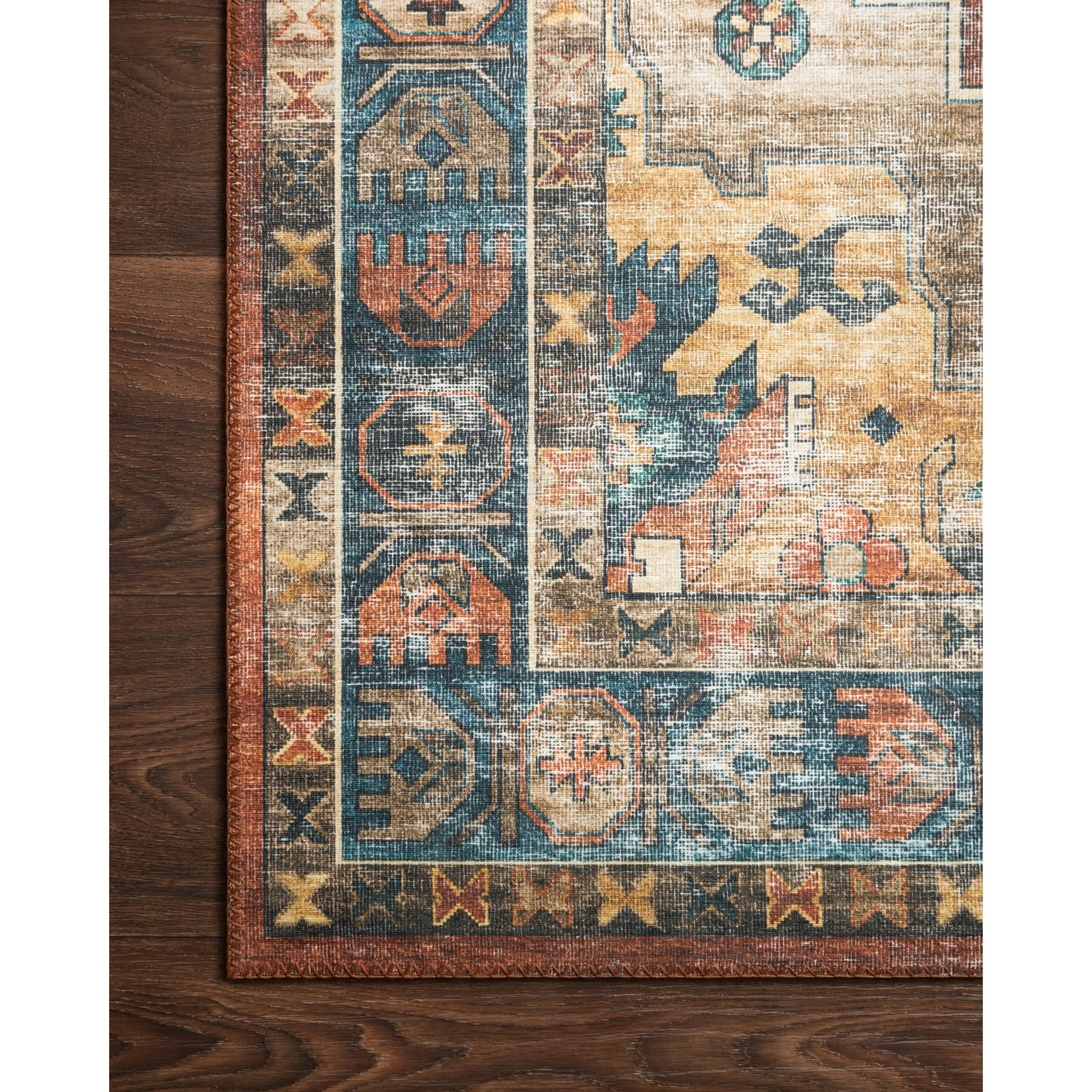 Skye SKY-11 Rug by Loloi II in rust, blue. Made from 100% polyester in a eclectic & global st
