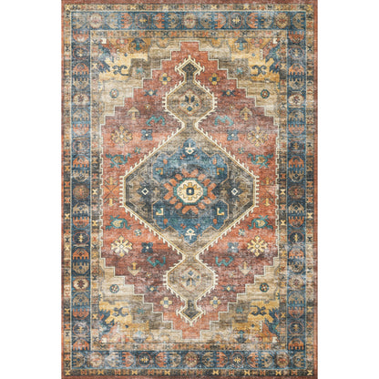 Skye SKY-11 Rug by Loloi II in rust, blue. Made from 100% polyester in a eclectic & glob