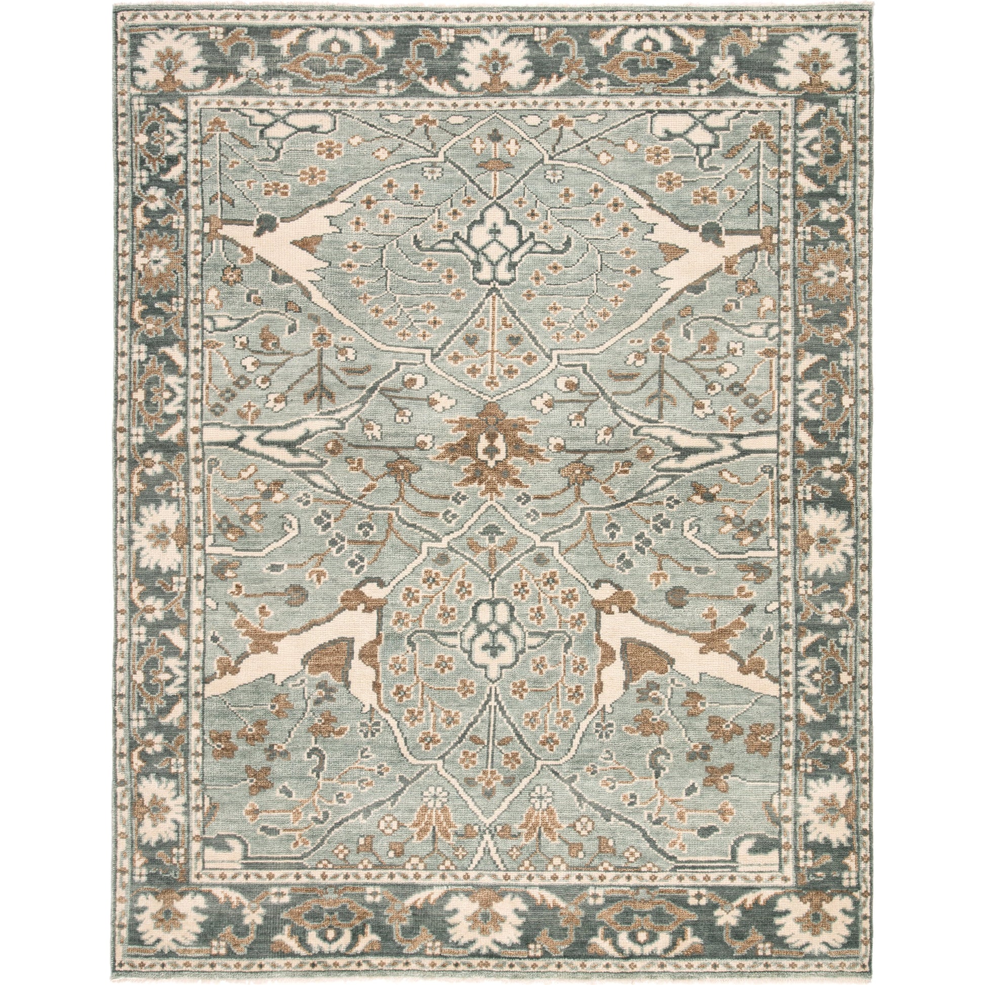 Salinas SLN11 Rug by Jaipur Living in light teal, ivory. Made from 100% wool in a unique style.