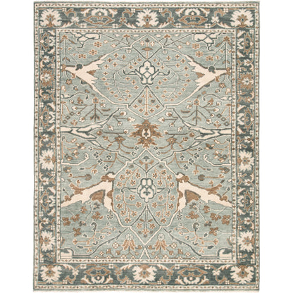 Salinas SLN11 Rug by Jaipur Living in light teal, ivory. Made from 100% wool in a unique style.