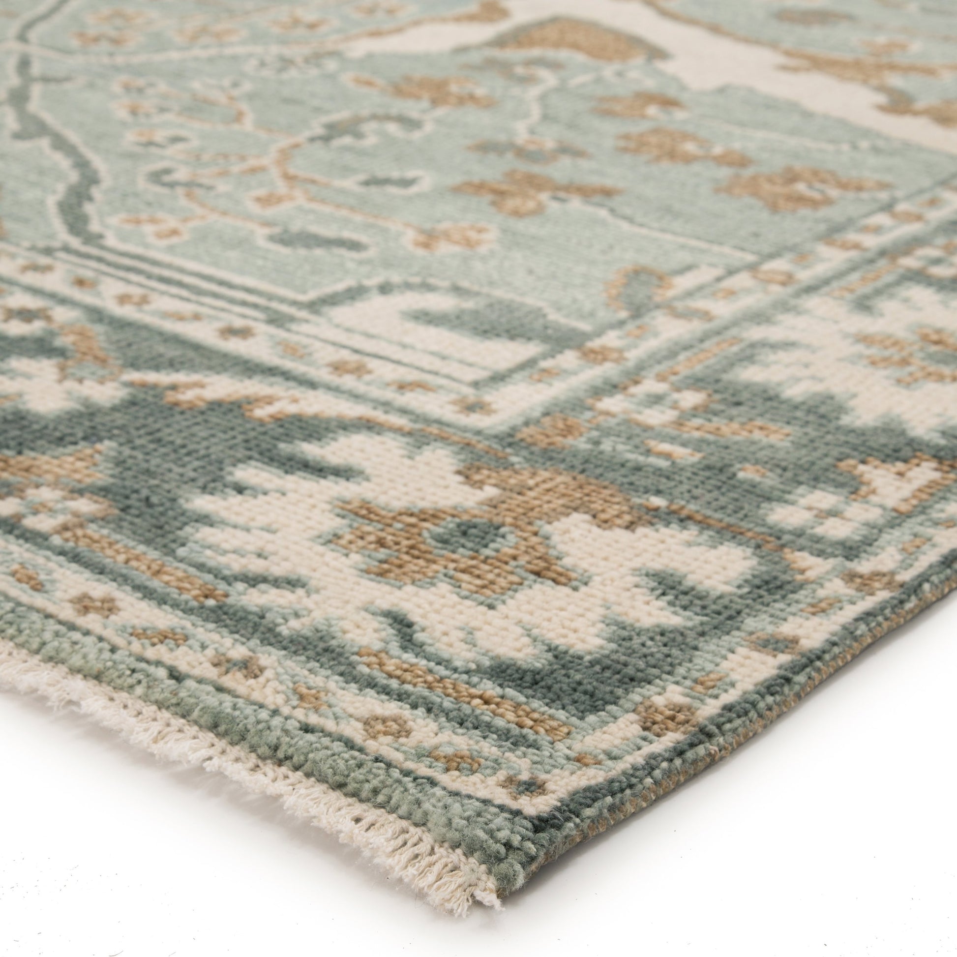 Salinas SLN11 Rug by Jaipur Living in light teal, ivory. Made from 100% wool in a unique style.