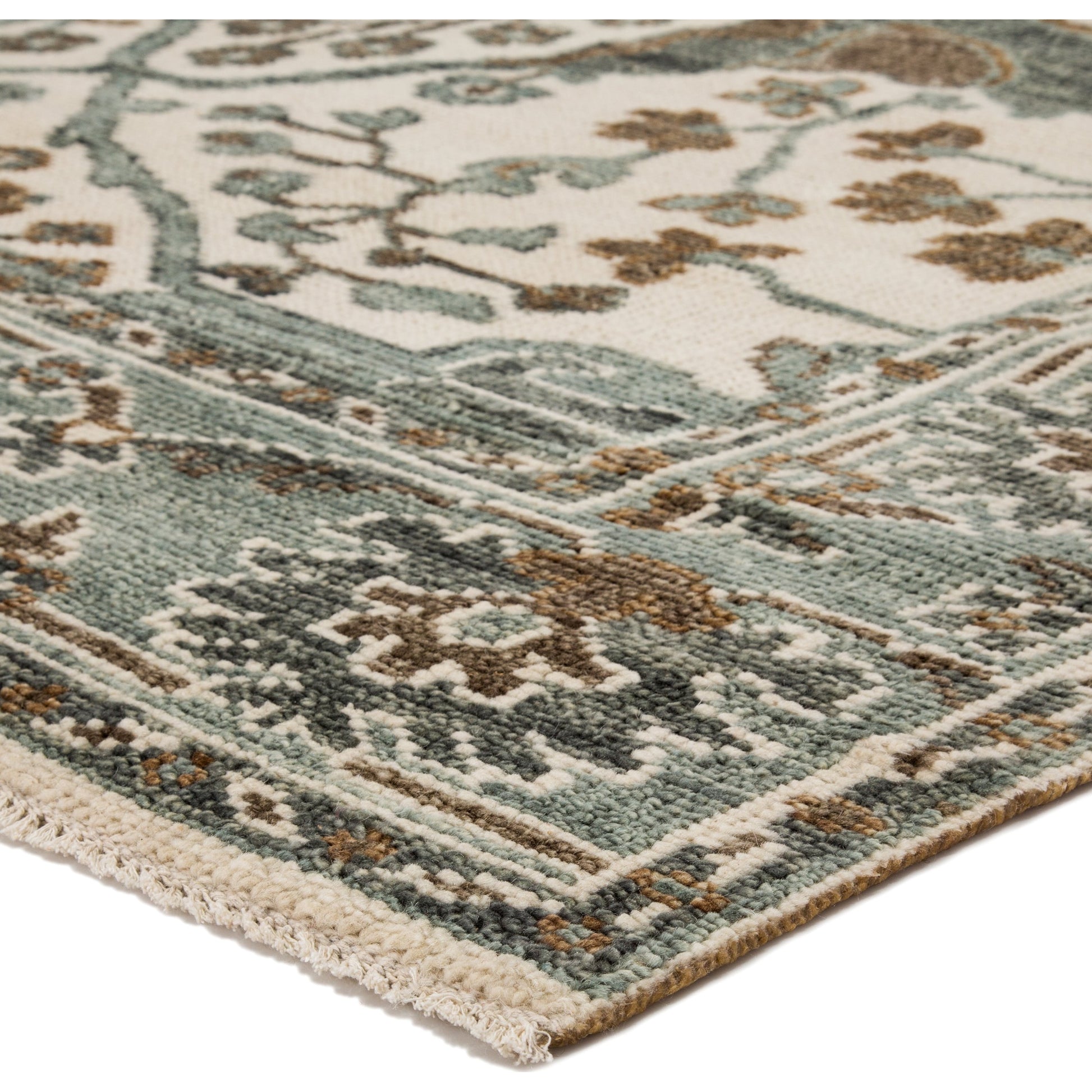 Salinas SLN11 Rug by Jaipur Living in light teal, ivory. Made from 100% wool in a unique style.