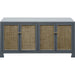 Sofia Cane Cabinet by Worlds Away. Made from hardwood solids, mdf, caning, metal in a modern style.