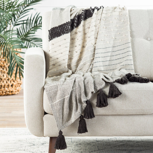 Sojourn Sur by Jaipur Living in gray, ivory. Made from 100% cotton in a eclectic & global style.