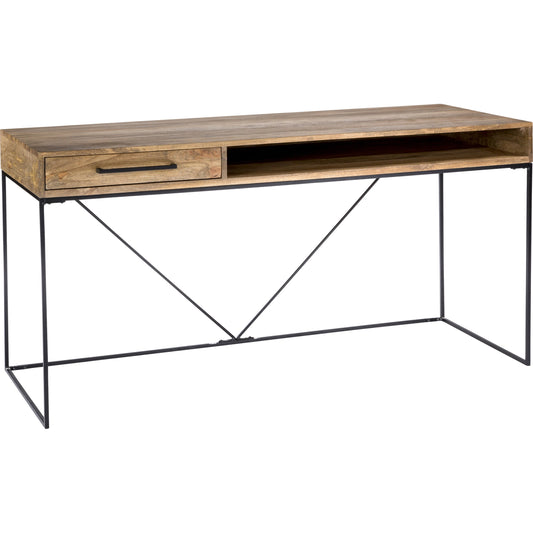 Colvin Desk by Moe's Home Collection in natural. Made from solid mango wood, iron in a modern style.