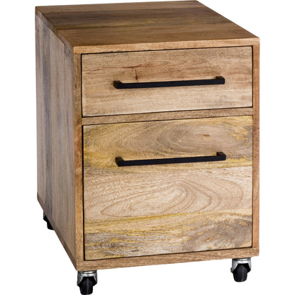 Colvin Mobile Pedestal by Moe's Home Collection in natural. Made from solid mango wood, iron in a modern style.