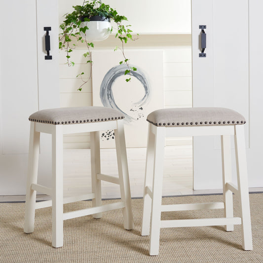 Aero Counter Stool by Safavieh in white. Made from unique in a transitional style.