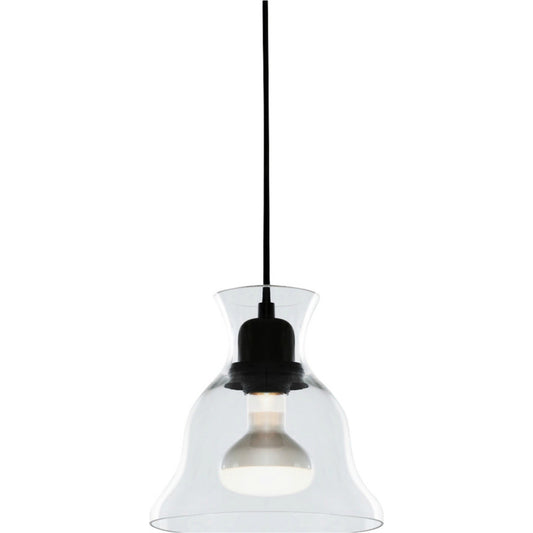 Salute Bell Pendant by Seed Design. Made from mouth-blown glass, steel in a modern style.