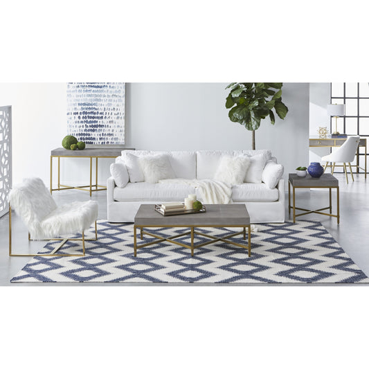 Strand Shagreen Writing Desk by Essentials For Living in gray shagreen, brushed gold. Made from faux shagreen resin, metal in a modern style.