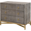 Gray Shagreen, Brushed Gold