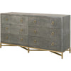 Gray Shagreen, Brushed Gold