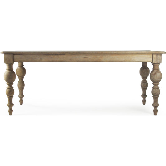 Felicia Dining Table by Zentique in limed gray and oak. Made from oak in a cottage & farmhouse style.