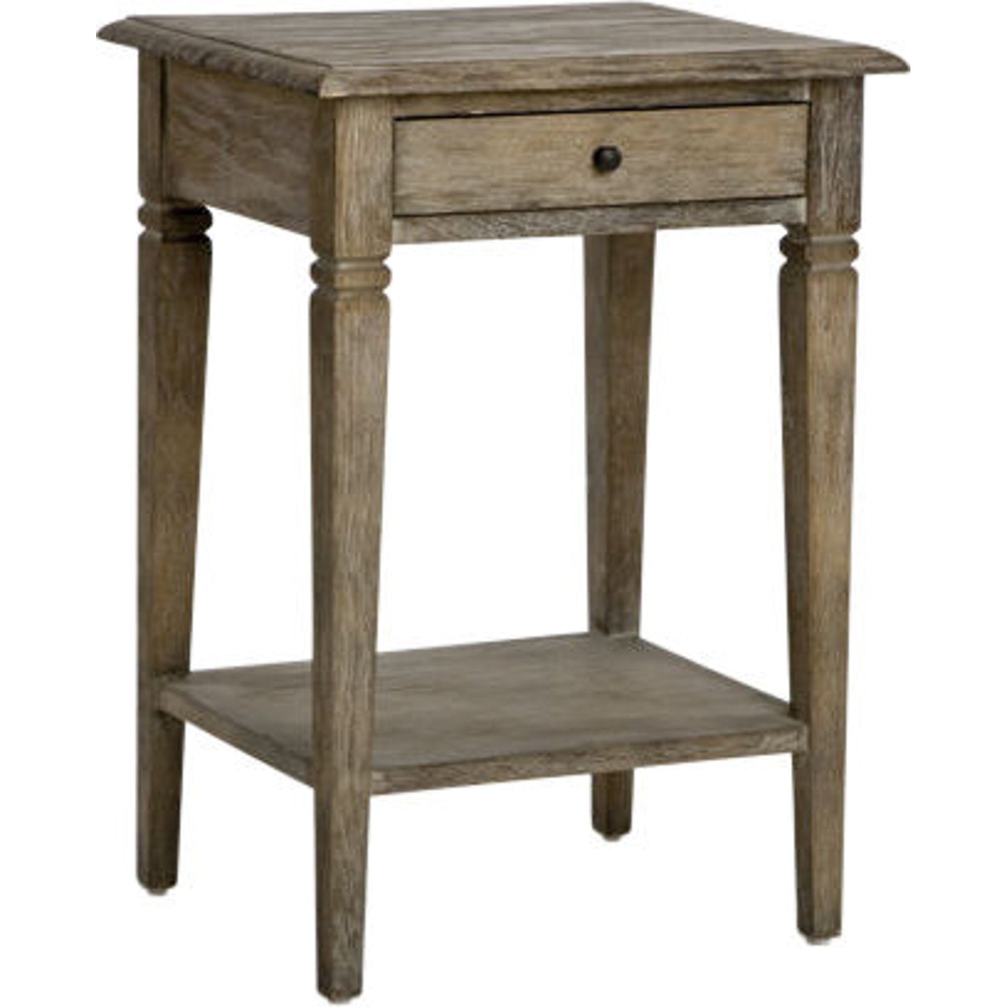 001 S-336909 | Primary Silo | Claude End Table by Zentique in limed gray and oak. Made from oak in a cottage & farmhouse style.