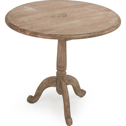 Monroe Round Table by Zentique in limed gray and oak. Made from oak in a traditional style.
