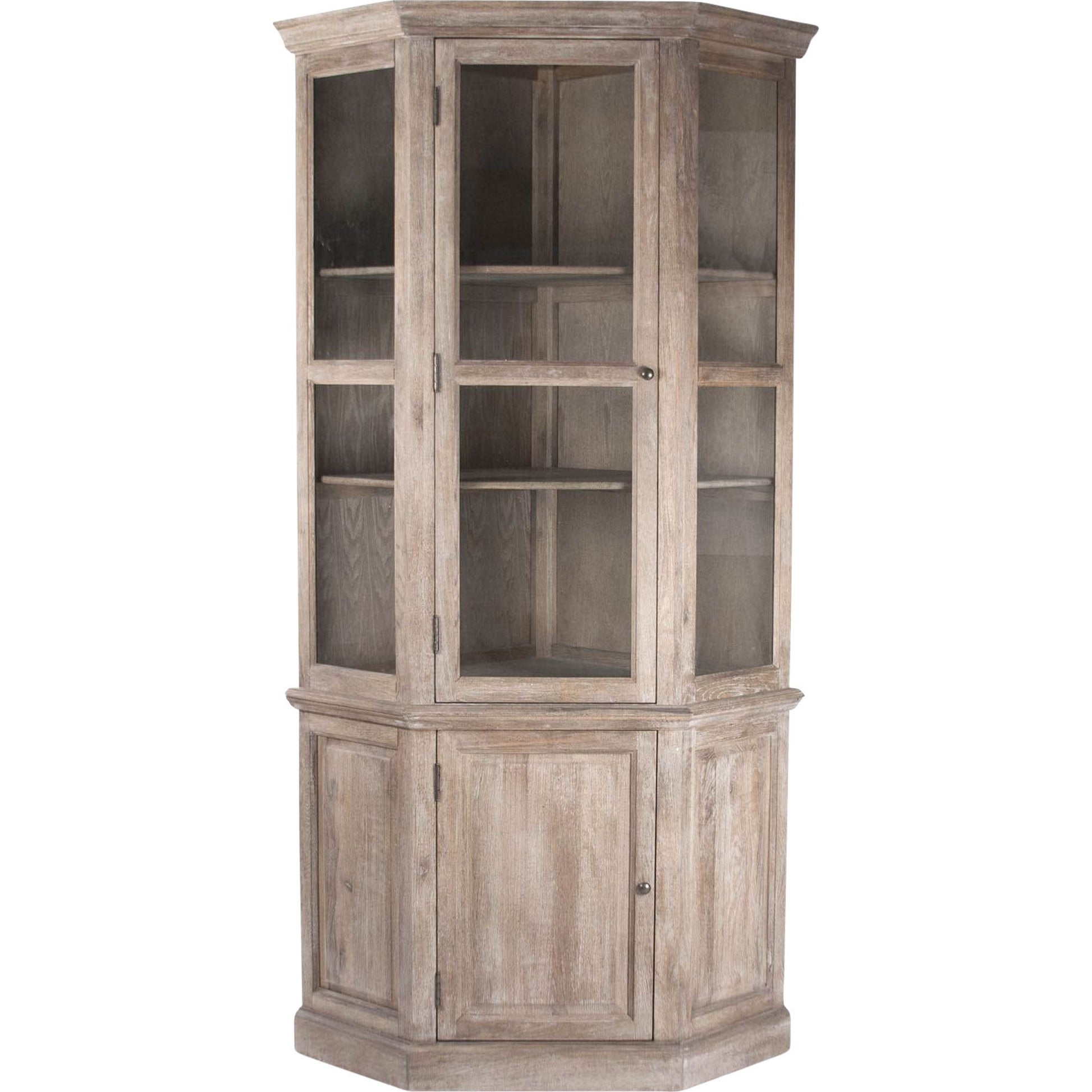 Edgar Cabinet by Zentique in limed gray and oak. Made from oak in a cottage & farmhouse style.