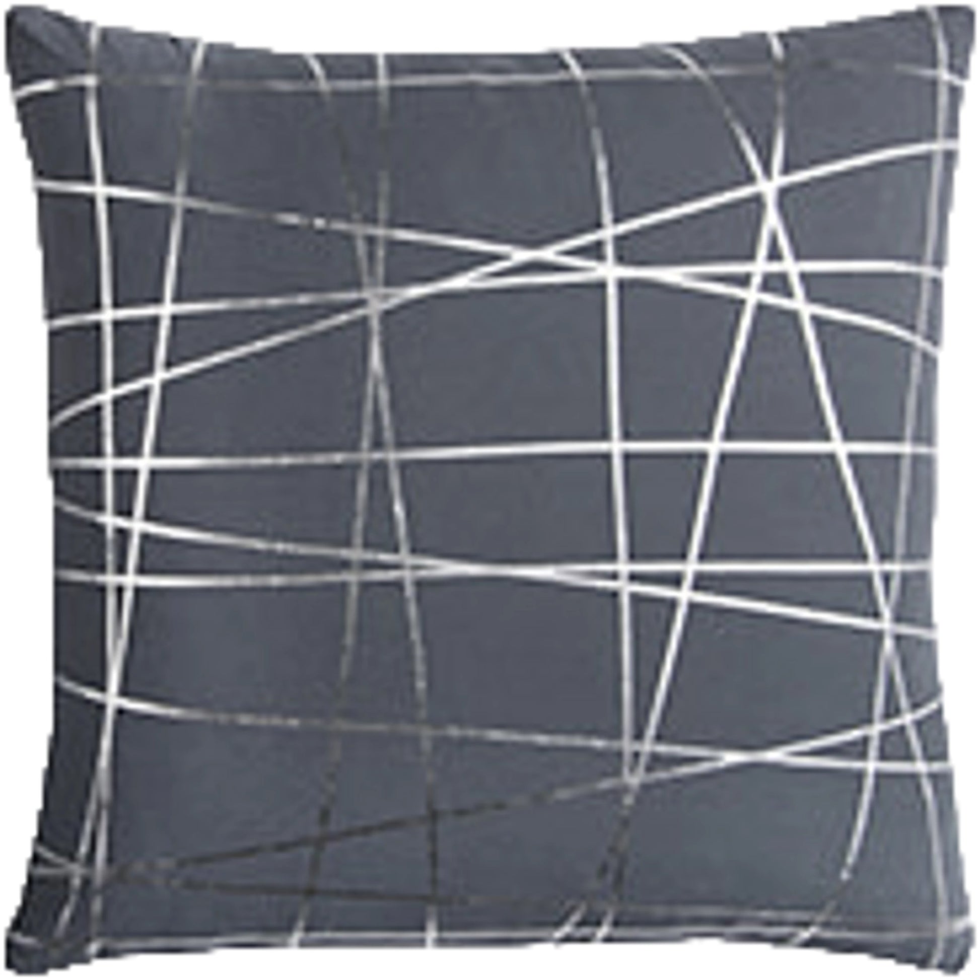 Huntsville Pillow by HedgeApple Essentials in grey, metallic silver. Made from cotton in a modern style.